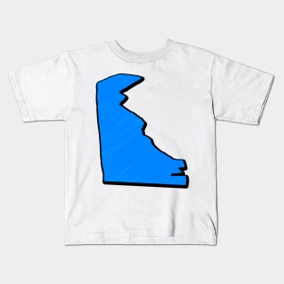 Bright Blue Delaware Outline Kids T-Shirt